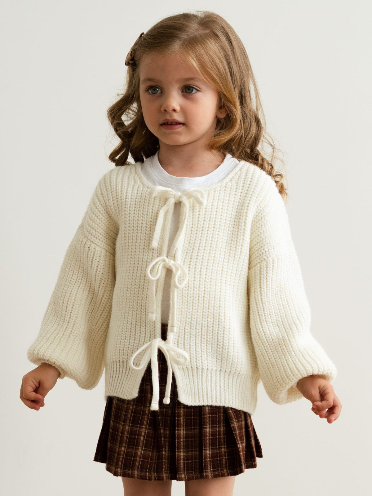 Cardigan laço de algodão