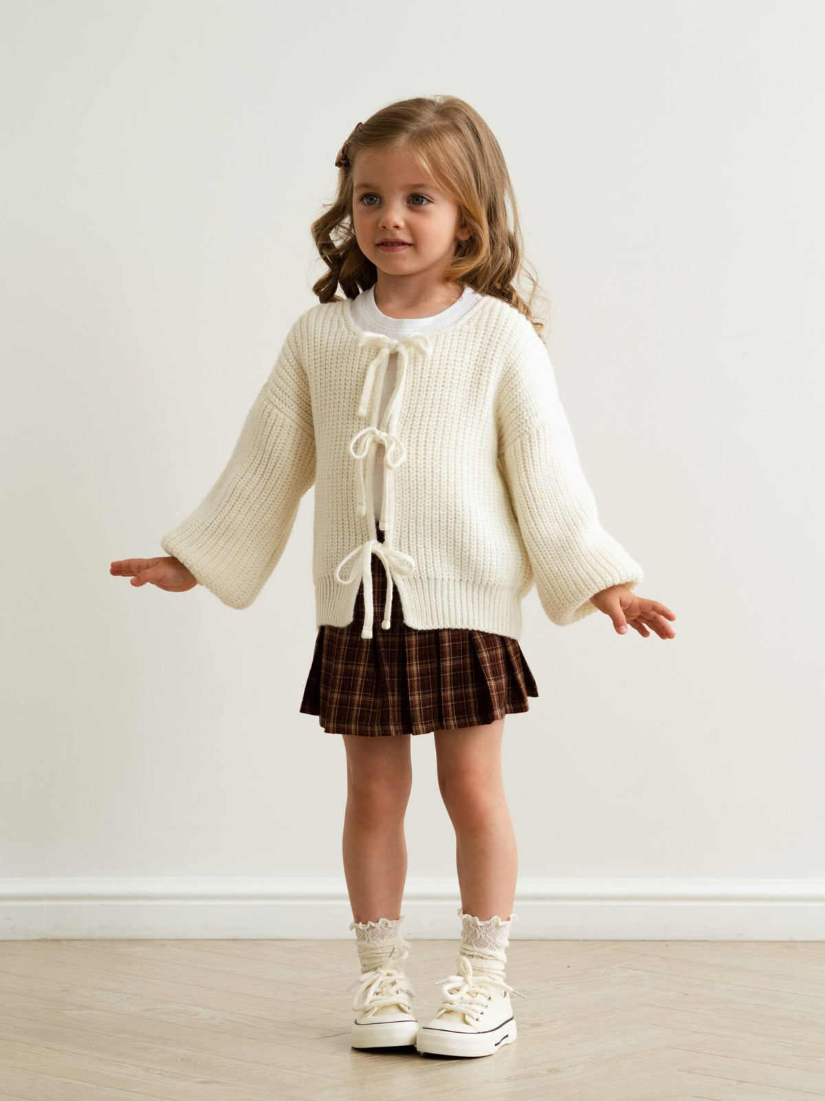 Cardigan laço de algodão