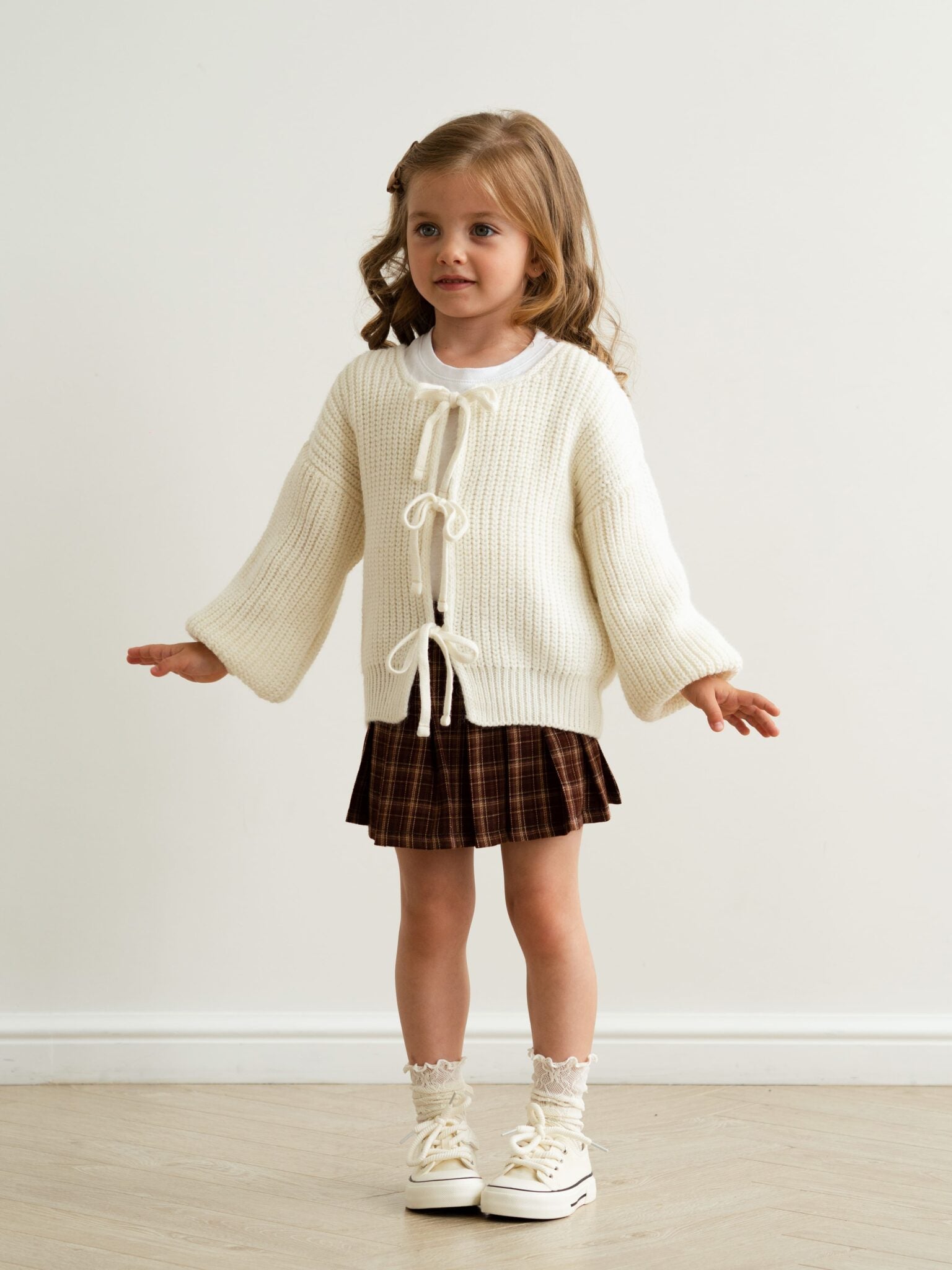 Cardigan laço de algodão
