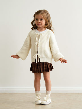 Cardigan laço de algodão