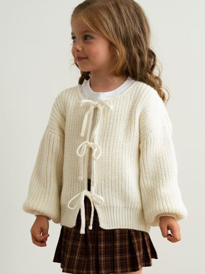 Cardigan laço de algodão