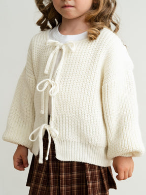 Cardigan laço de algodão