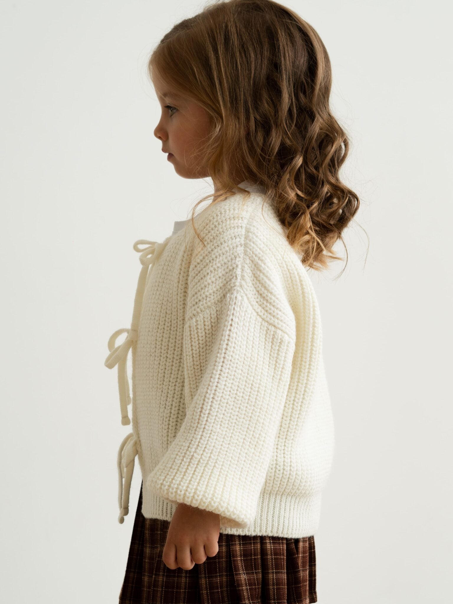 Cardigan laço de algodão