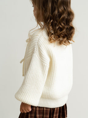 Cardigan laço de algodão